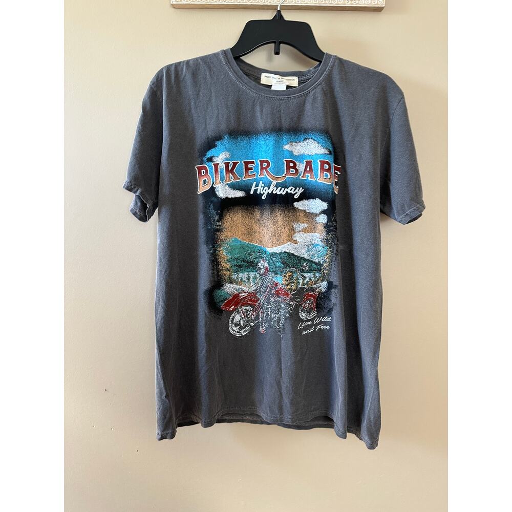 Biker Babe Urban Outfitters x Project Social T Black T-Shirt